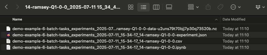 list of files saved with data export