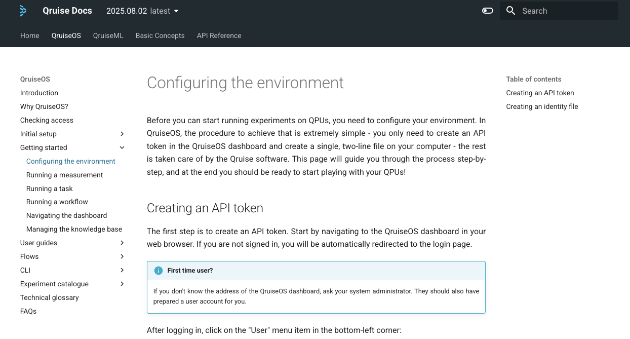 docs environment configuration