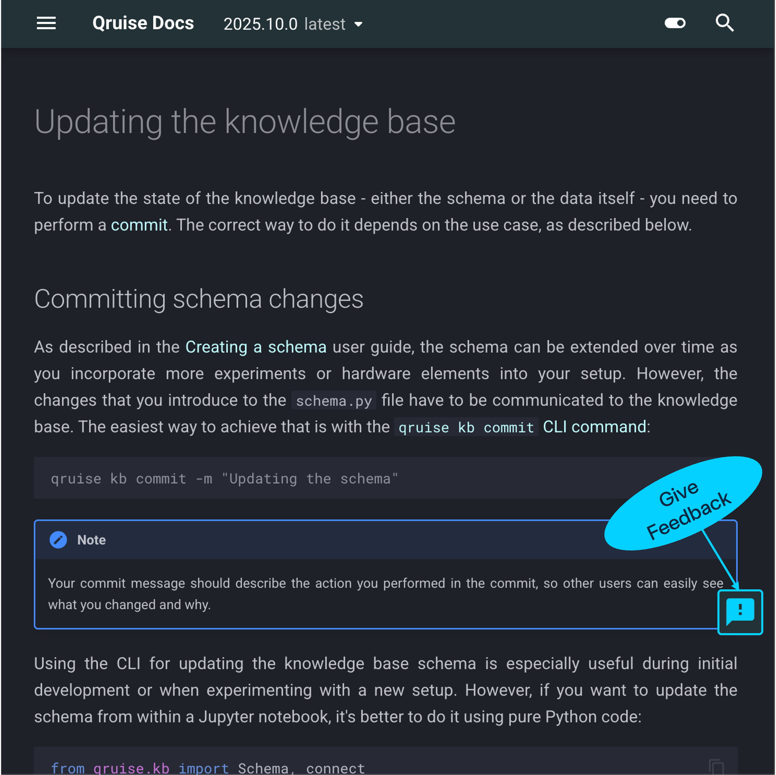 docs feedback button