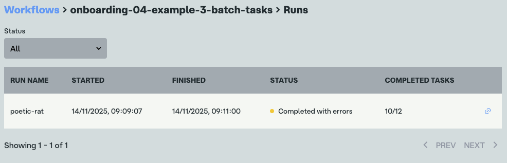 Partially completed workflows