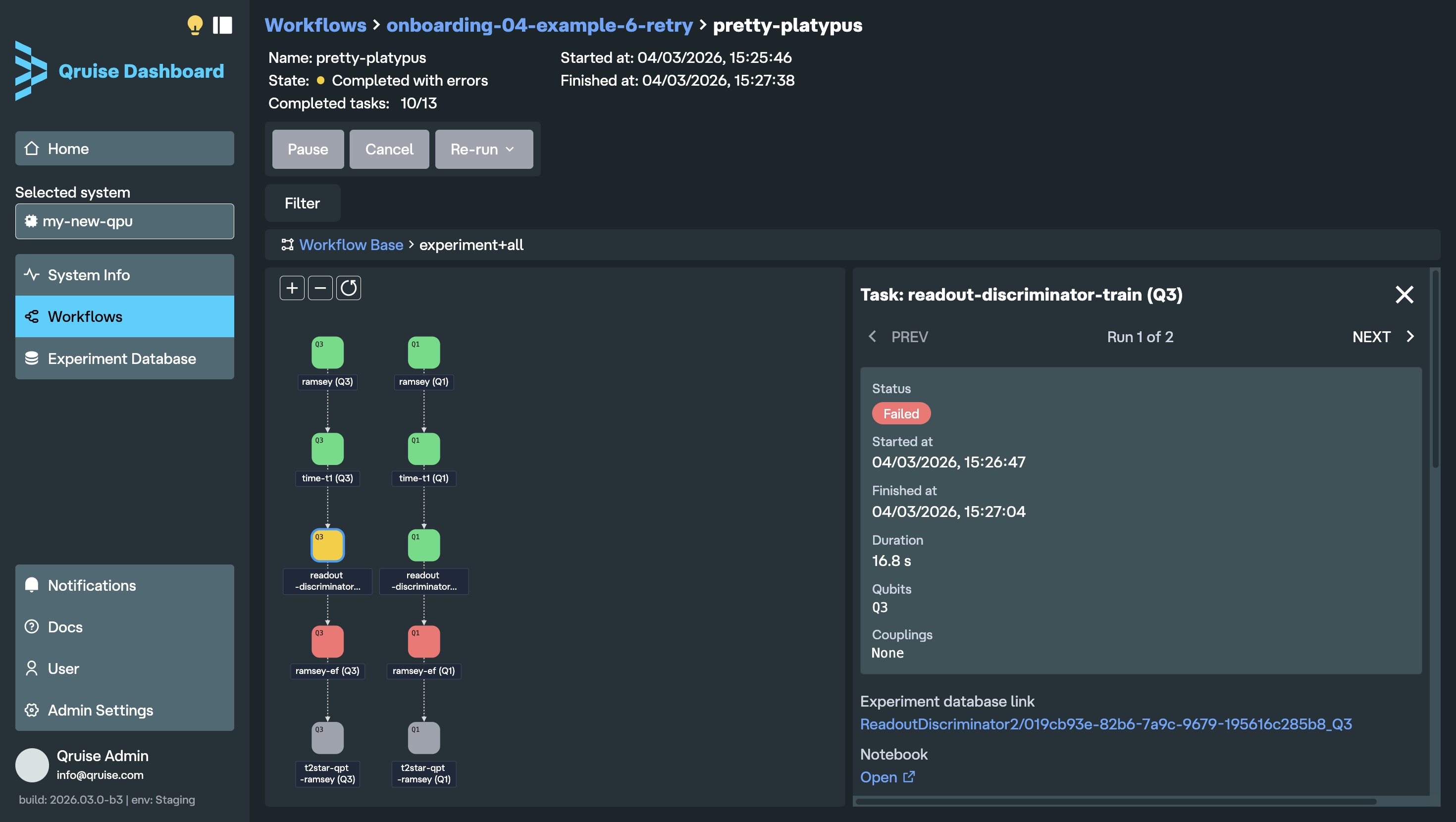 Task status and retry